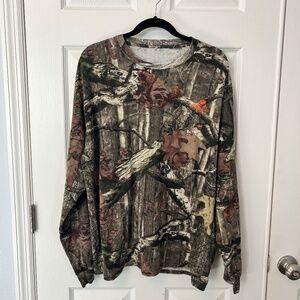 Vintage Mossy Oak Mens Y2K Realtree Camo Woodland Streetwear Long Sleeve Shirt L
